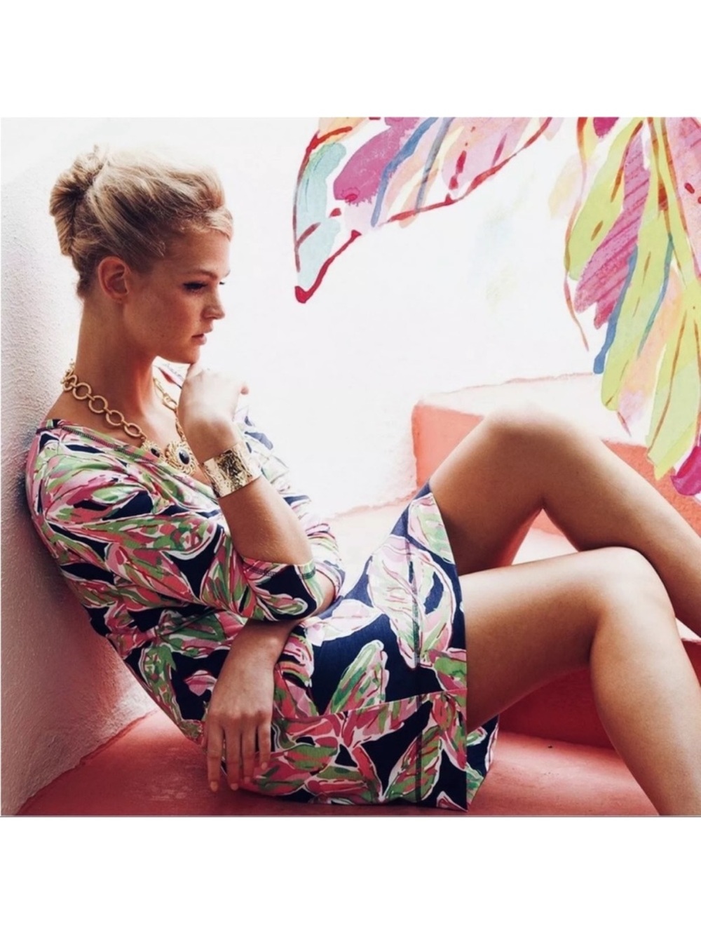 Lilly Pulitzer Palmetto Dress Bright Navy In The Vias Print